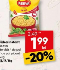 Reeva Fidea instant de vită / de pui / de pui picant 60g