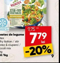 Hortex Amestec de legume stir fry italian / stir fry orez & ciuperci / broccoli mix 400g