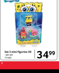 SpongeBob SquarePants Set 3 mini figurine 3D
