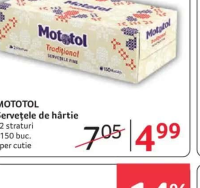 MOTOTOL Şervețele de hârtie 2 straturi 150 buc.