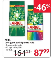 Ariel Detergent pudră pentru rufe 6.5 kg / 100 spălări