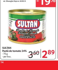 SULTAN Pastă de tomate 24% 70 g