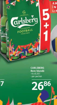 Carlsberg Bere blondă 6x0,33l