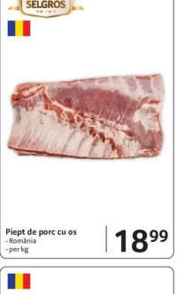 Carmangeria Selgros Piept de porc cu os România per kg