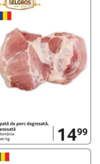Carmangeria Selgros Spată de porc degresată, dezosată România per kg