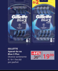 GILLETTE Aparat de ras Blue 3 Plus 6 / 6+1 buc