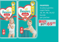 PAMPERS Scutece pentru copii Pants 38, 44, 48, 54, 62 buc