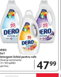 Dero 2in1 Detergent lichid pentru rufe 3 l / 60 spălări