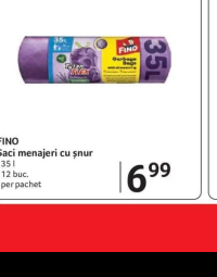 FINO Saci menajeri cu şnur 35 l 12 buc.