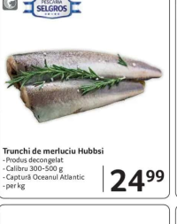 Pescăria Selgros Trunchi de merluciu Hubbsi 300-500g
