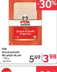 FOX Şuncă presată din piept de pui - 100 g - per buc.