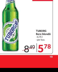 TUBORG Bere blondă 0,75 l