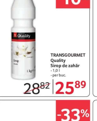 TRANSGOURMET Quality Sirop de zahăr 1.0 l
