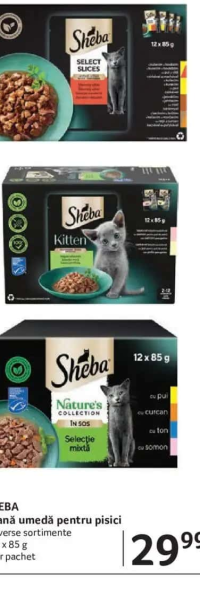 SHEBA Hrană umedă pentru pisici 12 x 85 g