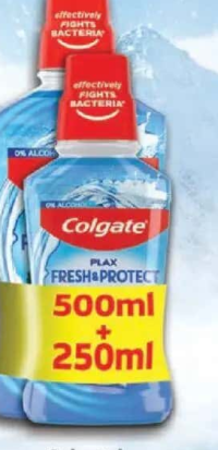 Colgate Pachet apă de gură Plax Cool Mint 500 ml + 250 ml