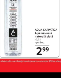 AQUA CARPATICA Apă minerală naturală plată 2,0 l
