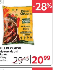 PUIUL DE CRĂIEȘTI Aripioare de pui picante 1000 g