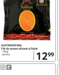 GASTRONATURA File de somon afumat și feliat 100g