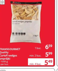 TRANSGOURMET Quality Cartofi wedges preprăjiți 1000 g