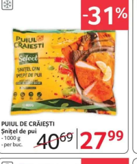 PUIUL DE CRĂIEȘTI Șnițel de pui 1000 g