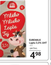 EUROMILK Lapte 3,5% UHT - 1 l