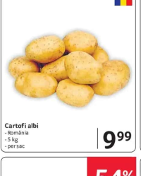 Cartofi albi România 5 kg per sac