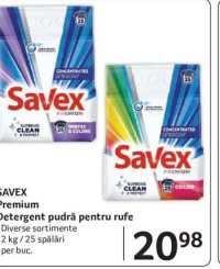 Savex Premium Detergent pudră pentru rufe 2 kg / 25 spălări