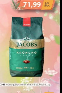 JACOBS Krönung Signature cafea prăjită, boabe 1kg