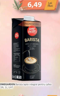 HOMEGARDEN Barista lapte integral pentru cafea 3.5%, 1L, UHT