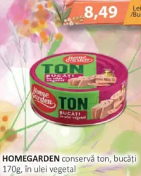 HOMEGARDEN conservă ton, bucăți 170g, în ulei vegetal