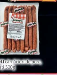CAROLI cârnăciori de porc, afumați 500g