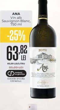 Jidvei ANA Vin alb Sauvignon Blanc 750 ml