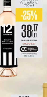 12 E MEZZO Varvaglione Vin rose sec 750 ml