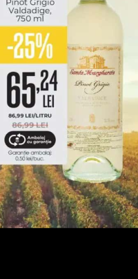 SANTA MARGHERITA Vin alb sec Pinot Grigio Valdadige 750 ml