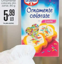 DR. OETKER Ornamente colorate din zahăr, 80 g