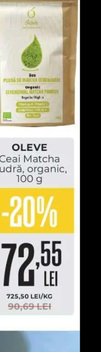 OLEVE Ceai Matcha pudră, organic, 100 g