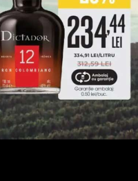 Dictador Rom 12 ani, 700 ml