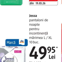 Jessa pantaloni de noapte pentru incontinență mărimea L / XL 10 buc.