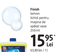 Finish lemon lichid pentru mașina de spălat vase 250 ml