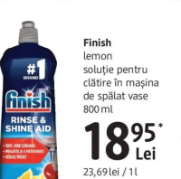 Finish lemon soluție pentru clătire în mașina de spălat vase 800 ml