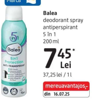 Balea deodorant spray antiperspirant 5 în 1 200 ml