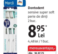 Dontodent sensitive super soft perie de dinți 2 buc.