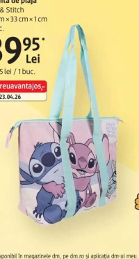 Geantă de plajă Lilo & Stitch 47 cm x 33 cm x 1 cm
