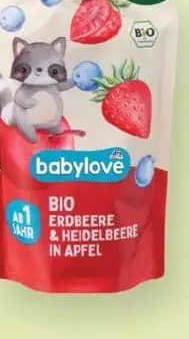 babylove piure cu căpșuni, afine și măr pentru bebeluși 12+ 100 g