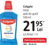 Colgate total apă de gură 500 ml
