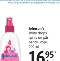 Johnson's shiny drops spray de păr pentru copii 200 ml