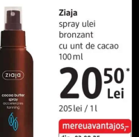 Ziaja spray ulei bronzant cu unt de cacao 100 ml
