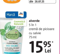 alverde 5 în 1 cremă de picioare cu salvie 75 ml