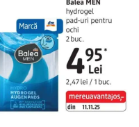 Balea MEN hydrogel pad-uri pentru ochi 2 buc.