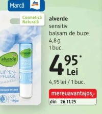 alverde sensitiv balsam de buze 4,8 g